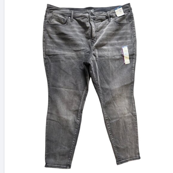 Terra & Sky Skinny Jeans Plus Size 20W Petite High Rise Gray Stretch Denim NWT - Picture 1 of 13